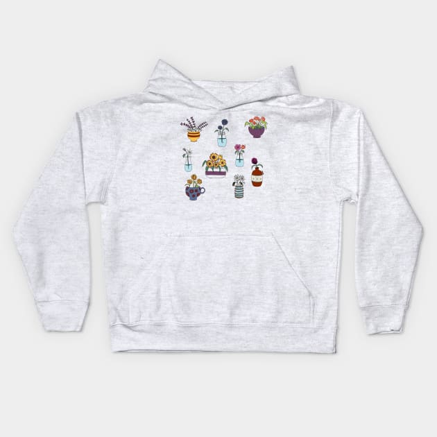 A simple bit of flowers in pots Kids Hoodie by Jeraluna